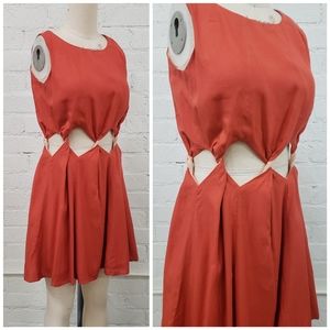 Samantha Pleet orange twist waist dress S M